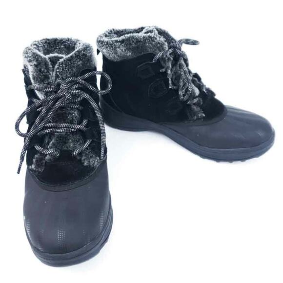 BareTraps Augustina Boot Black Suede Leather, Water Resistant Winter Boot 10W - Picture 1 of 7